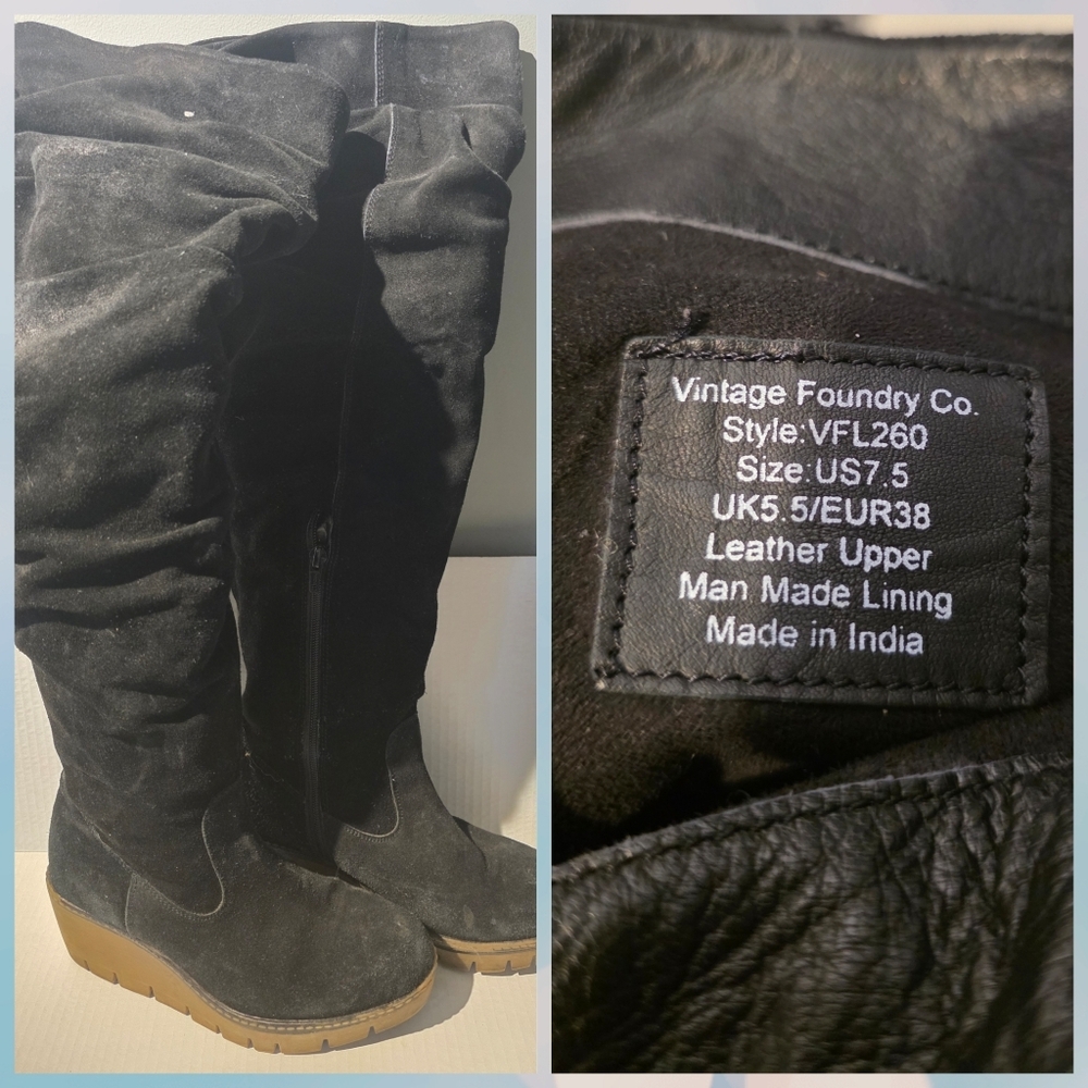 Vintage Foundry Co. Sleek Black Over the Knee Boots